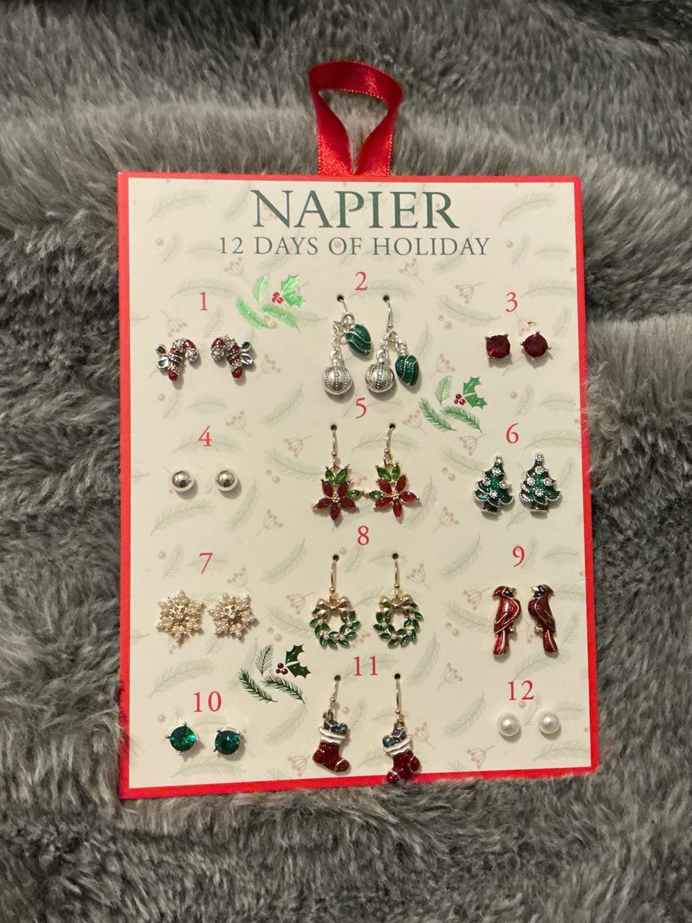 Napier 12 Days of Holiday Earrings Advent Set – Brand New – Never Worn - Picture 2 of 4